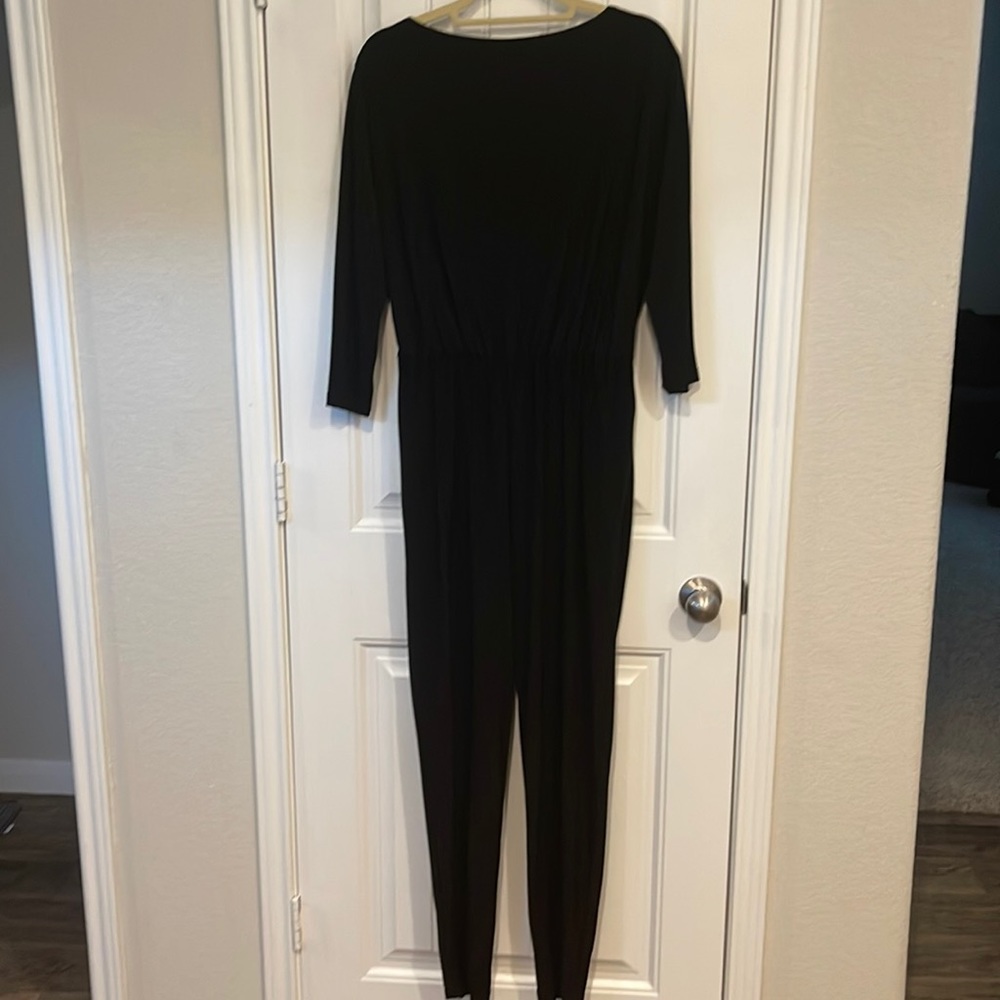 Lauren by Ralph Lauren Black Long Sleeve Jumpsuit